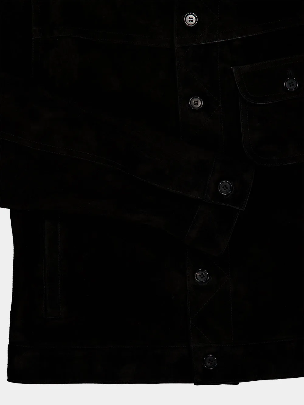 Black Suede Buttoned Jacket sold by Fashion Clinic product image thumbnail 5