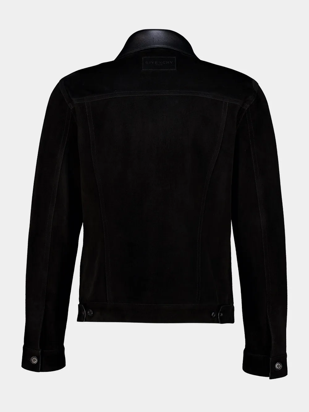 Black Suede Buttoned Jacket sold by Fashion Clinic product image thumbnail 2