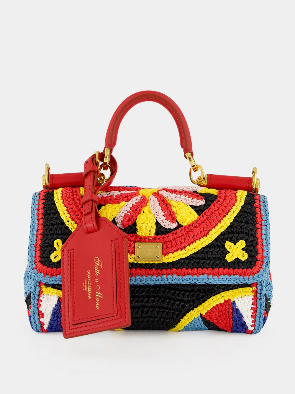 Multicolour Mini My Sicily Raffia Handbag sold by Fashion Clinic