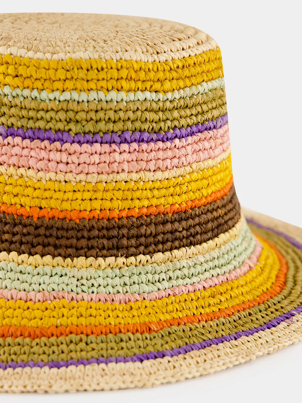 Striped Raffia Bucket Hat sold by Fashion Clinic product image thumbnail 4