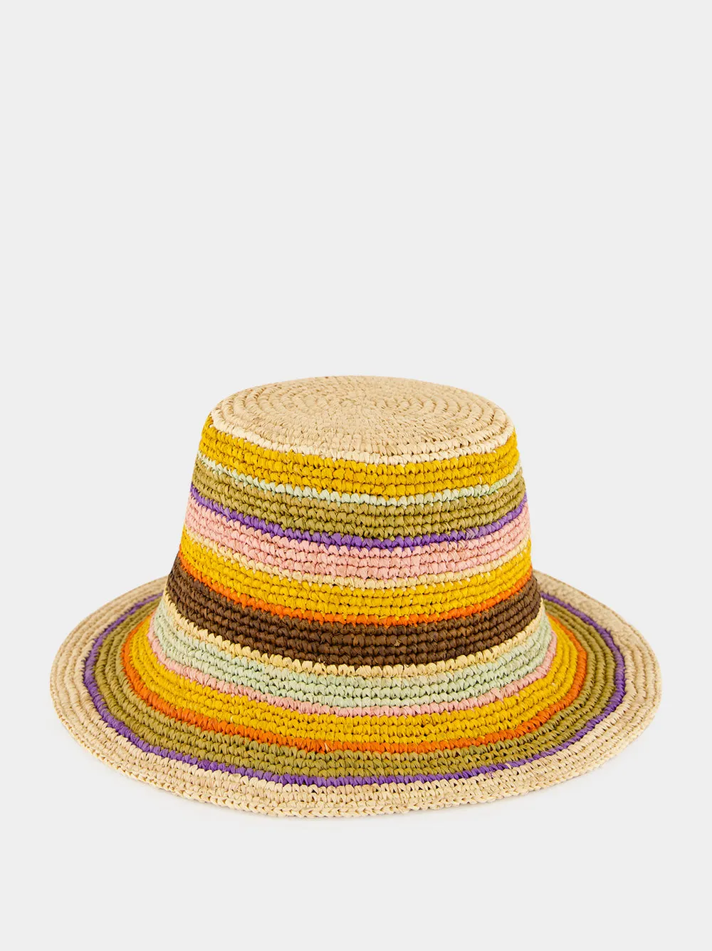 Striped Raffia Bucket Hat sold by Fashion Clinic