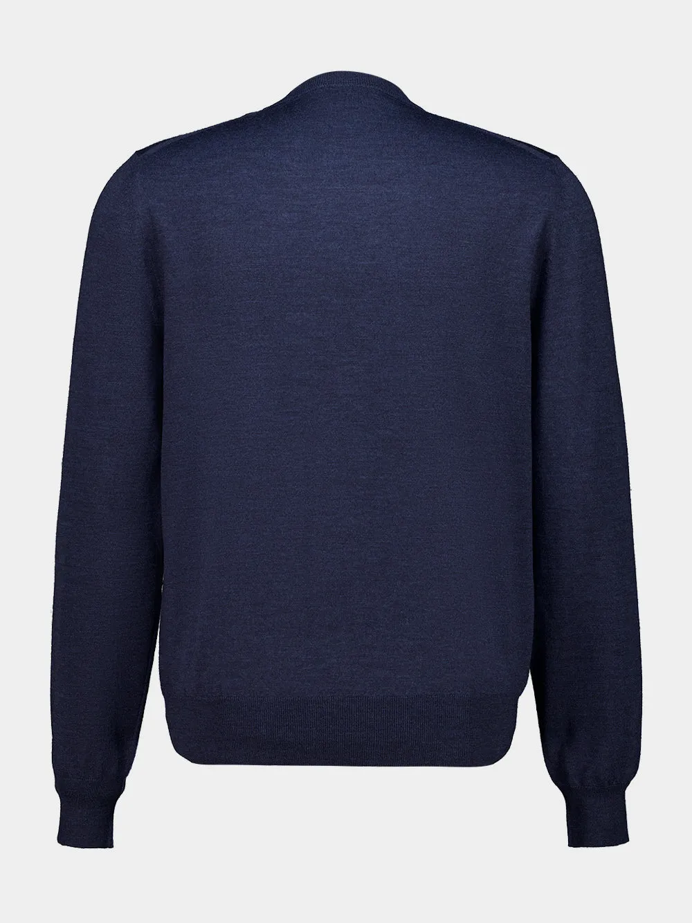 Indigo Wool Crew Neck Jumper sold by Fashion Clinic product image thumbnail 2