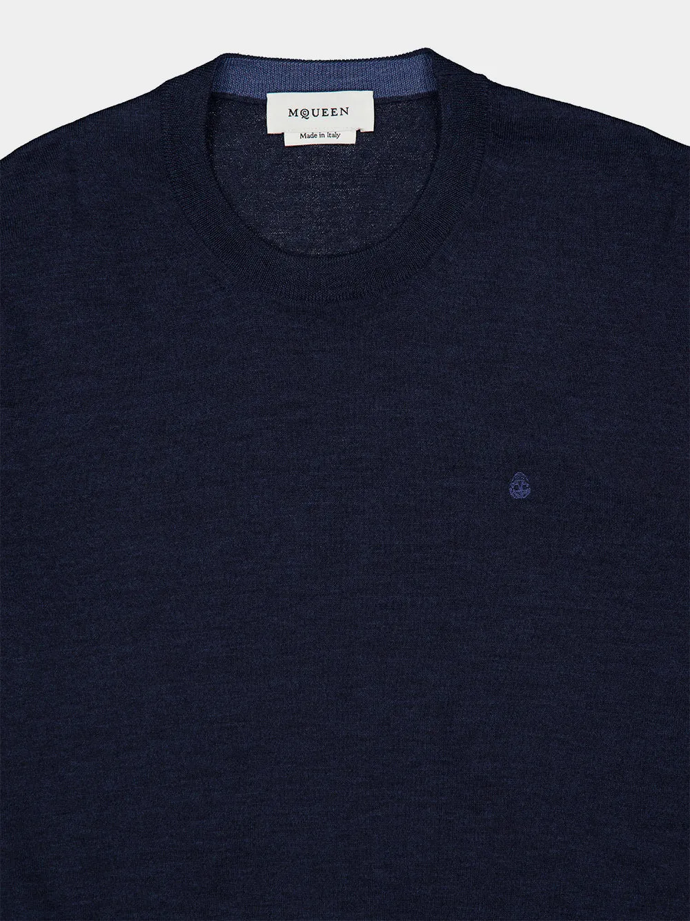Indigo Wool Crew Neck Jumper sold by Fashion Clinic product image thumbnail 3