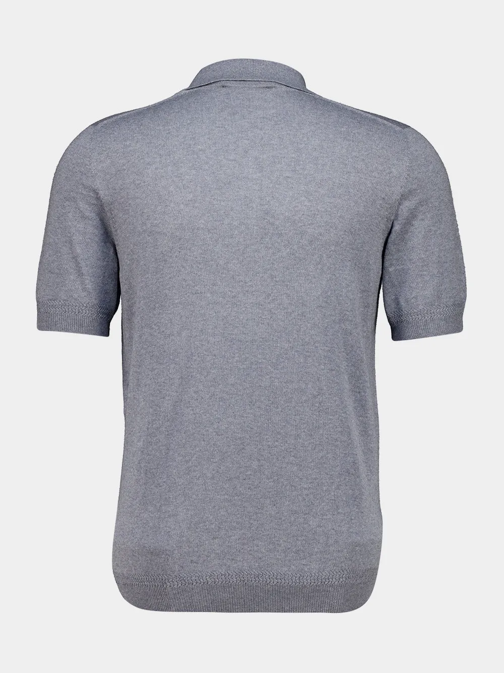 Grey Wool Short Sleeve Polo sold by Fashion Clinic product image thumbnail 2