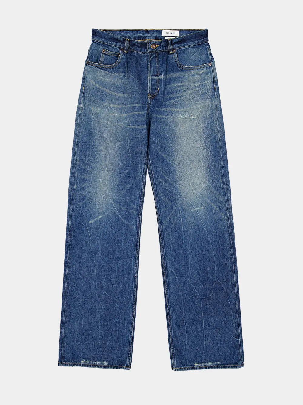 Blue Relaxed Fit Cotton Jeans sold by Fashion Clinic product image thumbnail 5