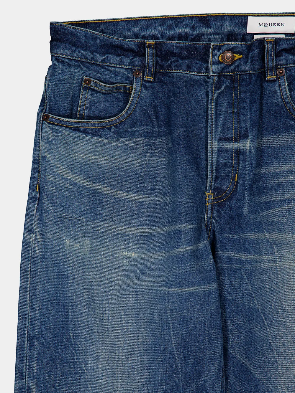 Blue Relaxed Fit Cotton Jeans sold by Fashion Clinic product image thumbnail 3