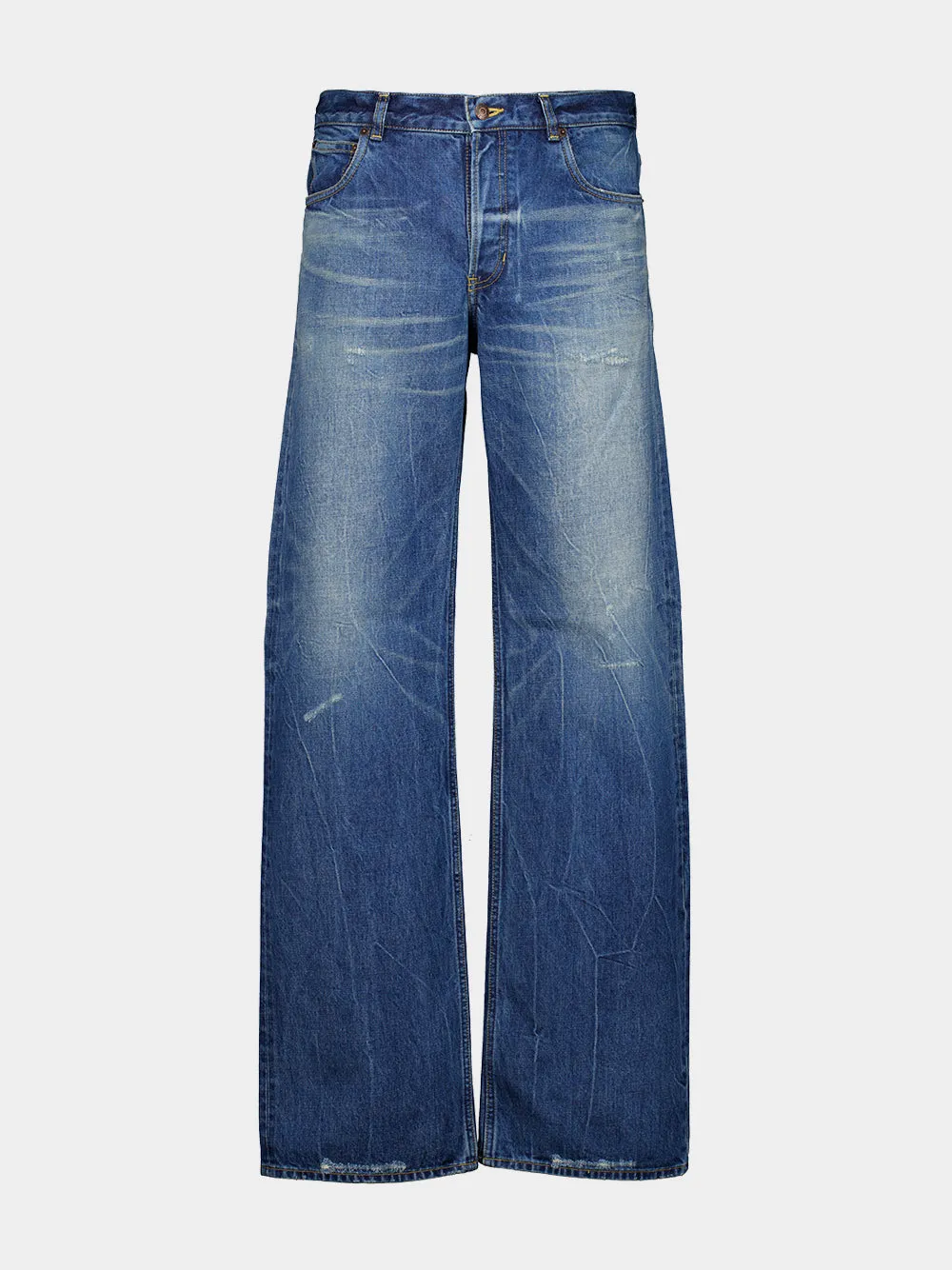 Blue Relaxed Fit Cotton Jeans sold by Fashion Clinic