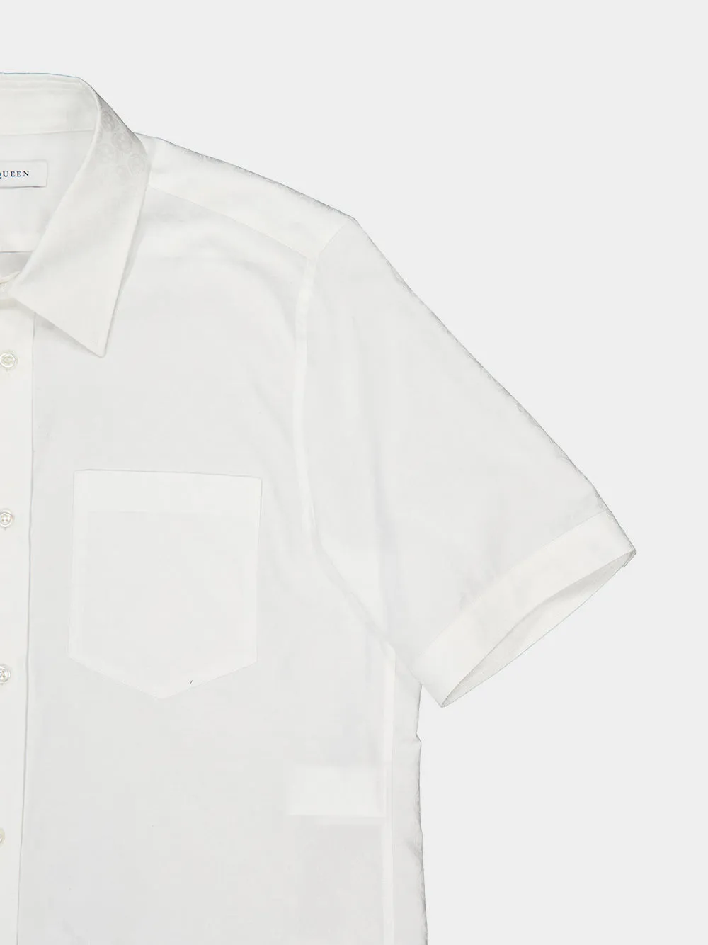 White Cotton Short Sleeve Shirt sold by Fashion Clinic product image thumbnail 4