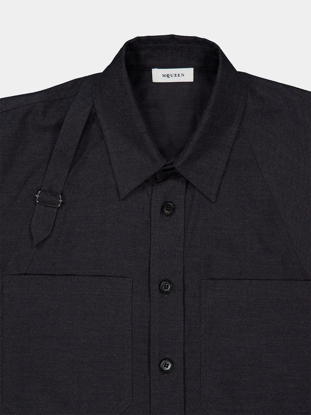 Charcoal Cotton Harness Overshirt sold by Fashion Clinic product image thumbnail 3