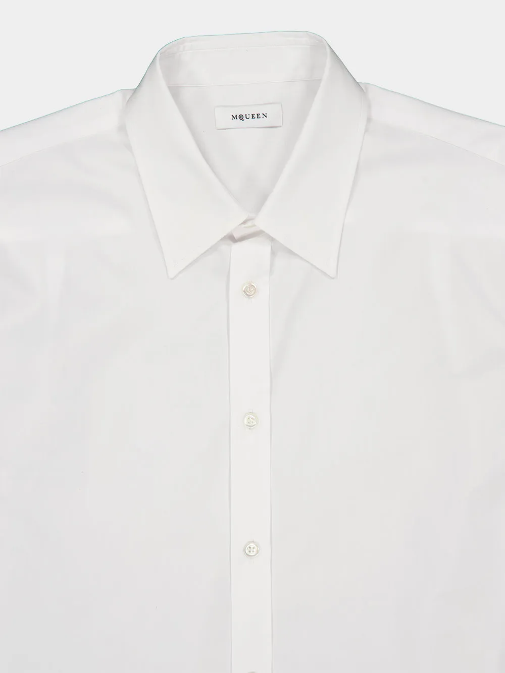 White Cotton Button-Up Shirt sold by Fashion Clinic product image thumbnail 3