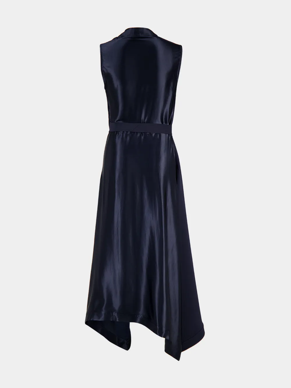 Navy Asymmetric Draped Dress sold by Fashion Clinic product image thumbnail 4