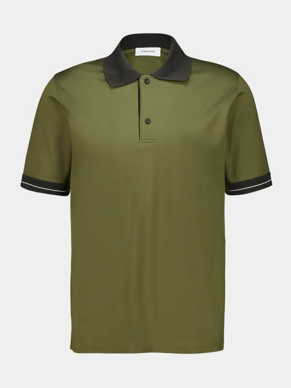 Green Cotton Polo Shirt made by Salvatore Ferragamo