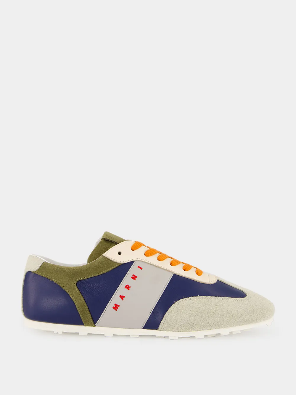 Blue and Multicolour Softy Soccer Low-Top Sneakers sold by Fashion Clinic