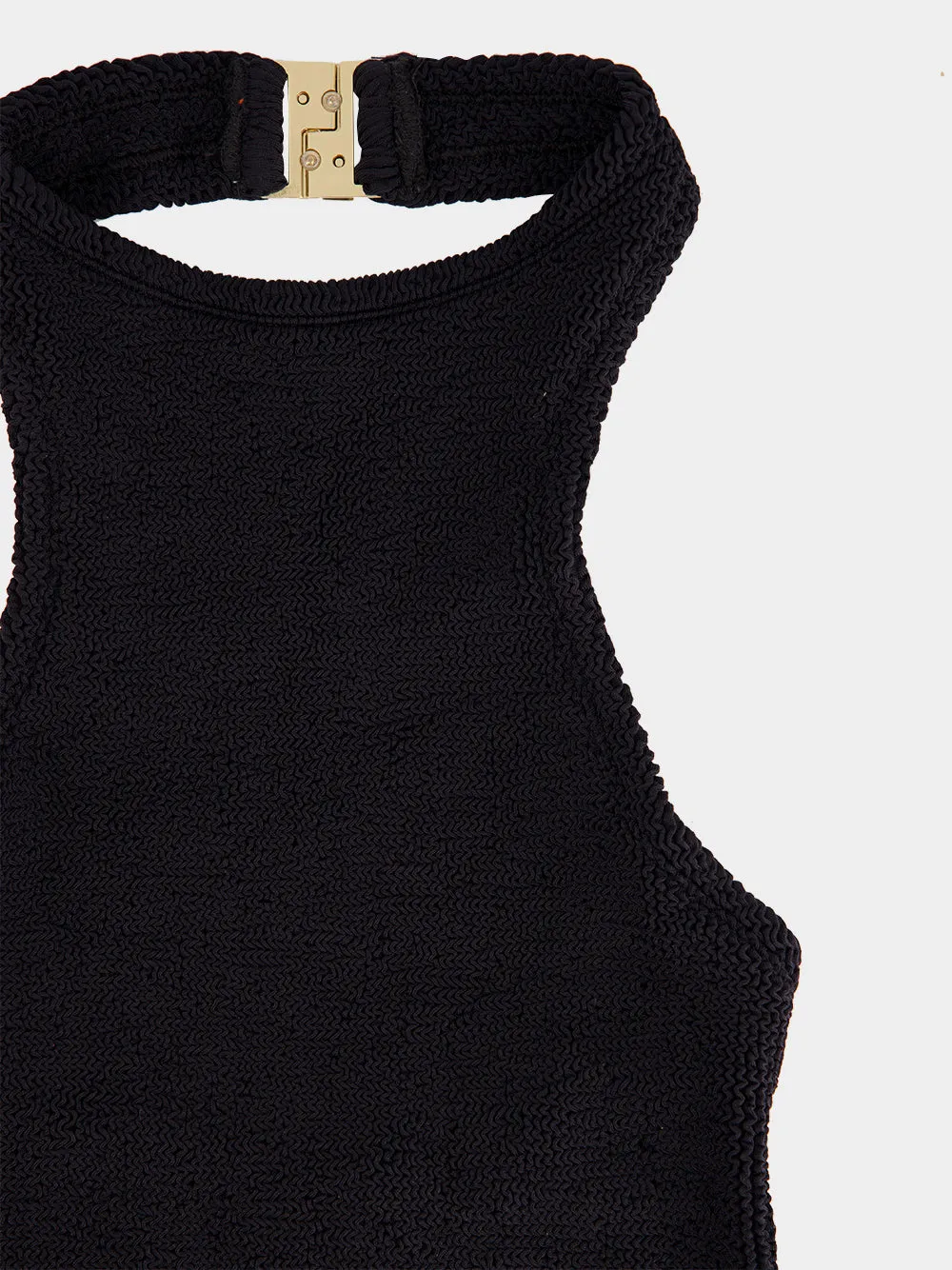 Black Crinkle Polly Mini Dress sold by Fashion Clinic product image thumbnail 3