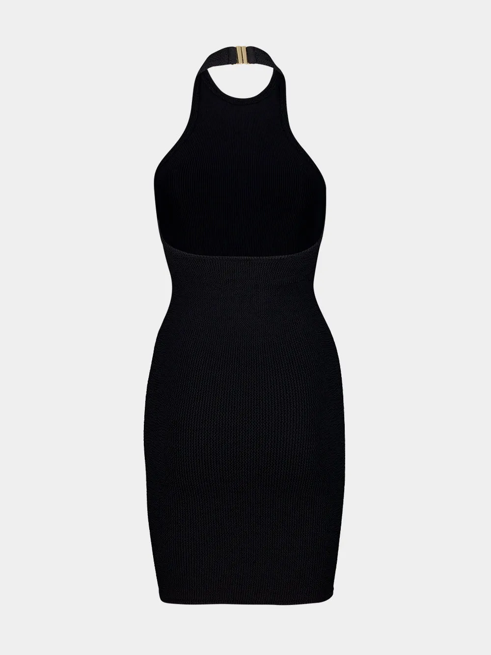 Black Crinkle Polly Mini Dress sold by Fashion Clinic product image thumbnail 2