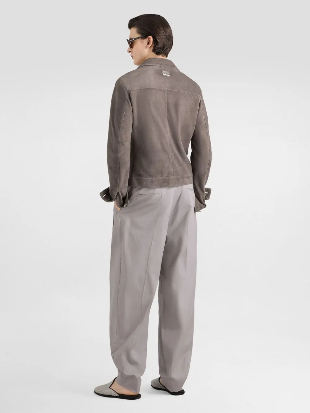 Grey Suede Intarsia Jacket sold by Fashion Clinic product image thumbnail 4