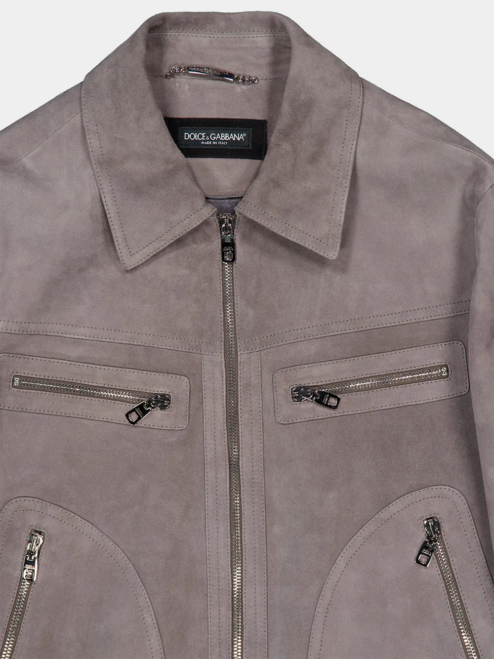 Grey Suede Intarsia Jacket sold by Fashion Clinic product image thumbnail 5