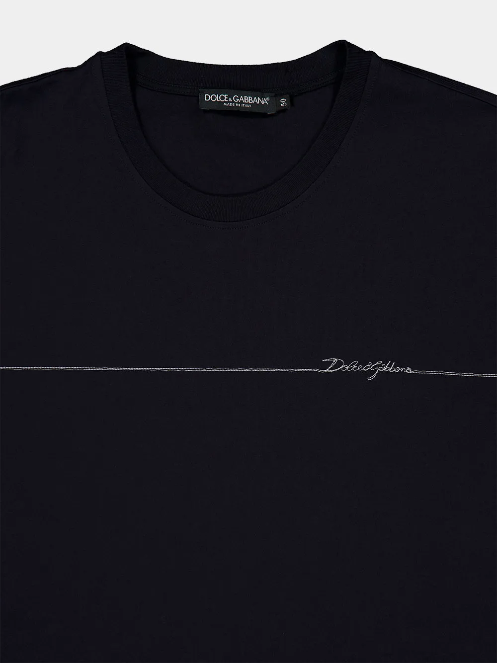 Dark Navy Blue Cotton Crewneck T-Shirt sold by Fashion Clinic product image thumbnail 3