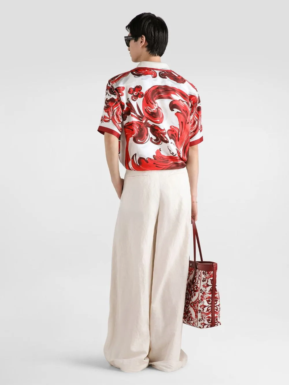 Red Majolica-Print Silk Hawaii Shirt sold by Fashion Clinic product image thumbnail 4