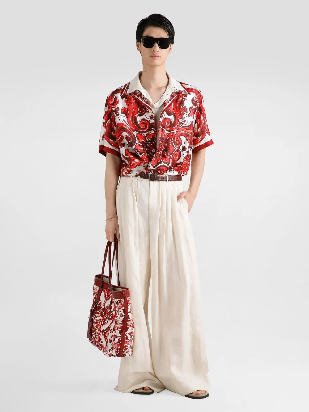 Red Majolica-Print Silk Hawaii Shirt sold by Fashion Clinic product image thumbnail 2