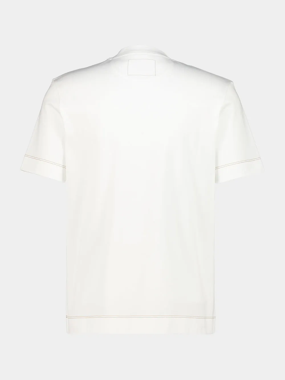 White Cotton Pocket Crewneck T-Shirt sold by Fashion Clinic product image thumbnail 2