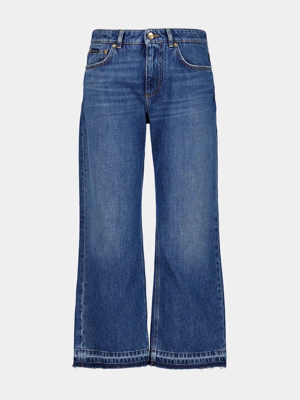 Blue Wide-Leg Mid-Rise Denim Jeans sold by Fashion Clinic