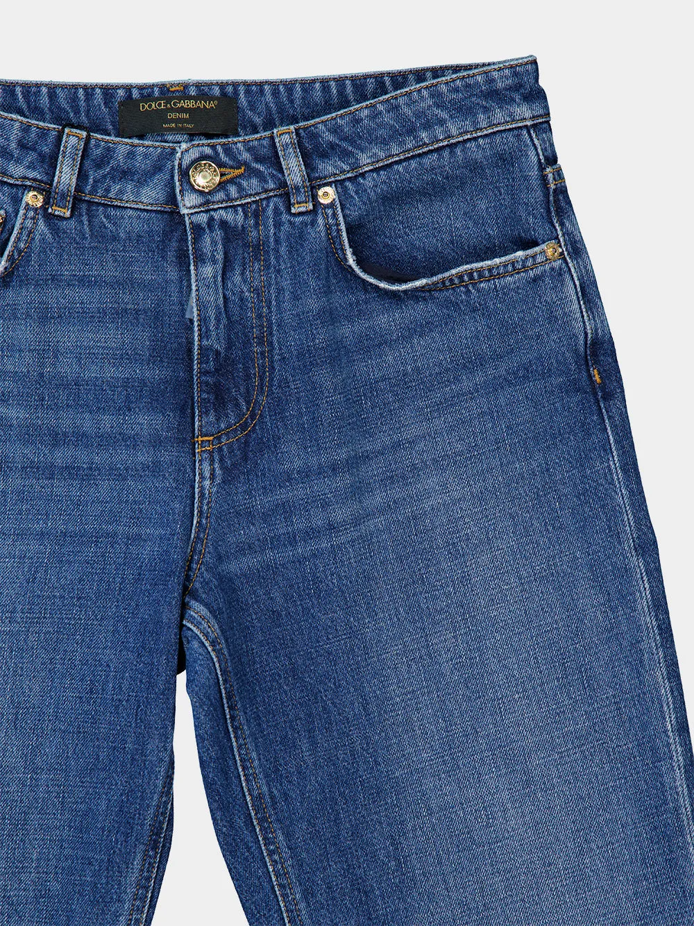 Blue Wide-Leg Mid-Rise Denim Jeans sold by Fashion Clinic product image thumbnail 3