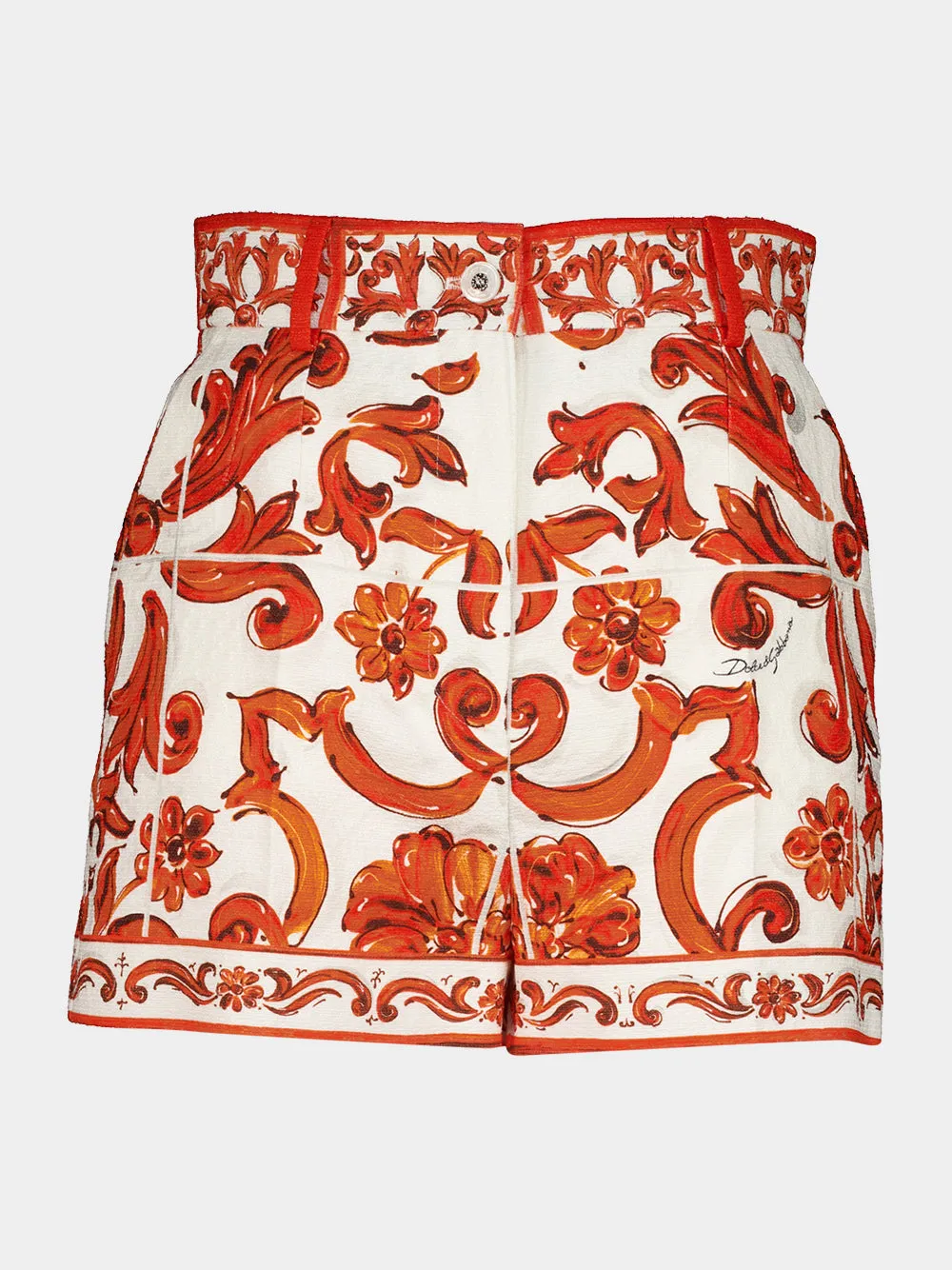 Orange Majolica-Print Bermuda Shorts sold by Fashion Clinic product image thumbnail 2