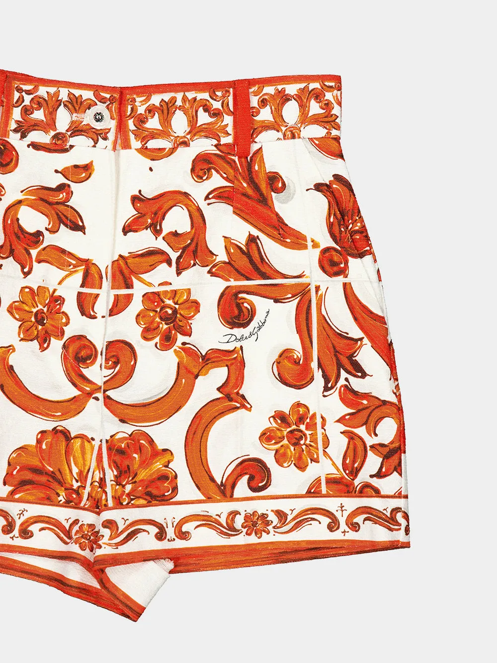 Orange Majolica-Print Bermuda Shorts sold by Fashion Clinic product image thumbnail 5