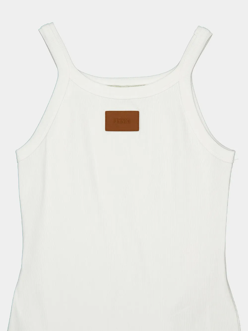 White Cotton Slim-Fit Tank Top sold by Fashion Clinic product image thumbnail 3