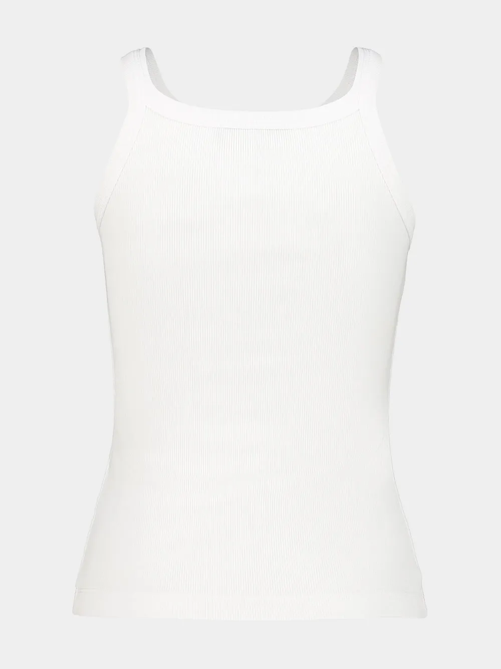 White Cotton Slim-Fit Tank Top sold by Fashion Clinic product image thumbnail 2