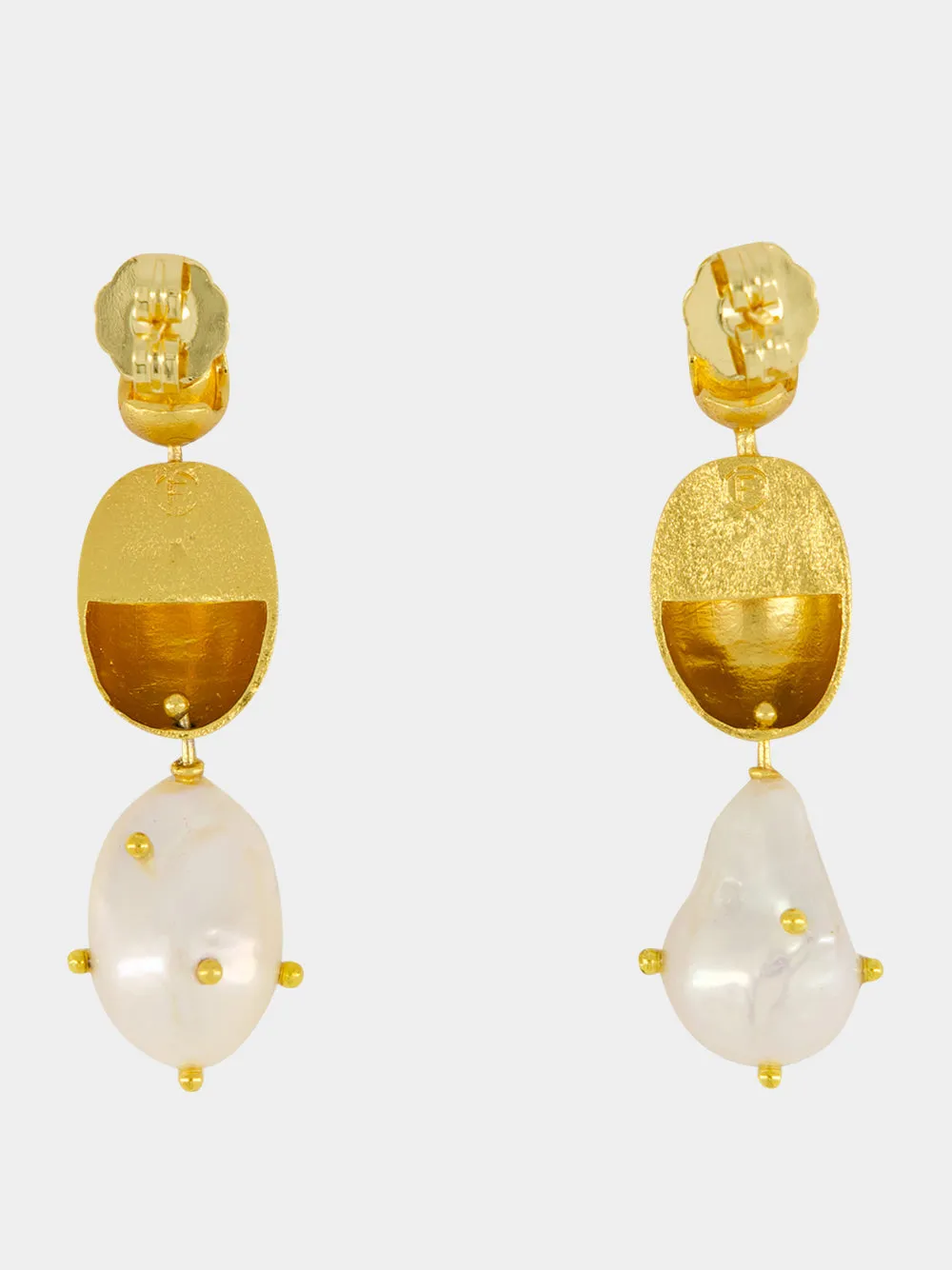 Gold Tokyo Pearl Drop Earrings sold by Fashion Clinic product image thumbnail 2