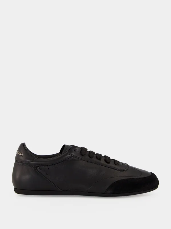 Black Ginnica Soft Calfskin Sneakers made by Dolce & Gabanna