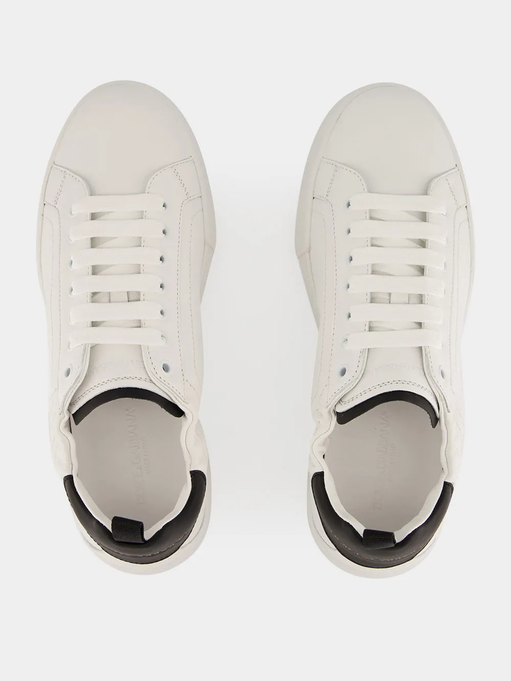 White and Black Portofino Calfskin Sneakers sold by Fashion Clinic product image thumbnail 4
