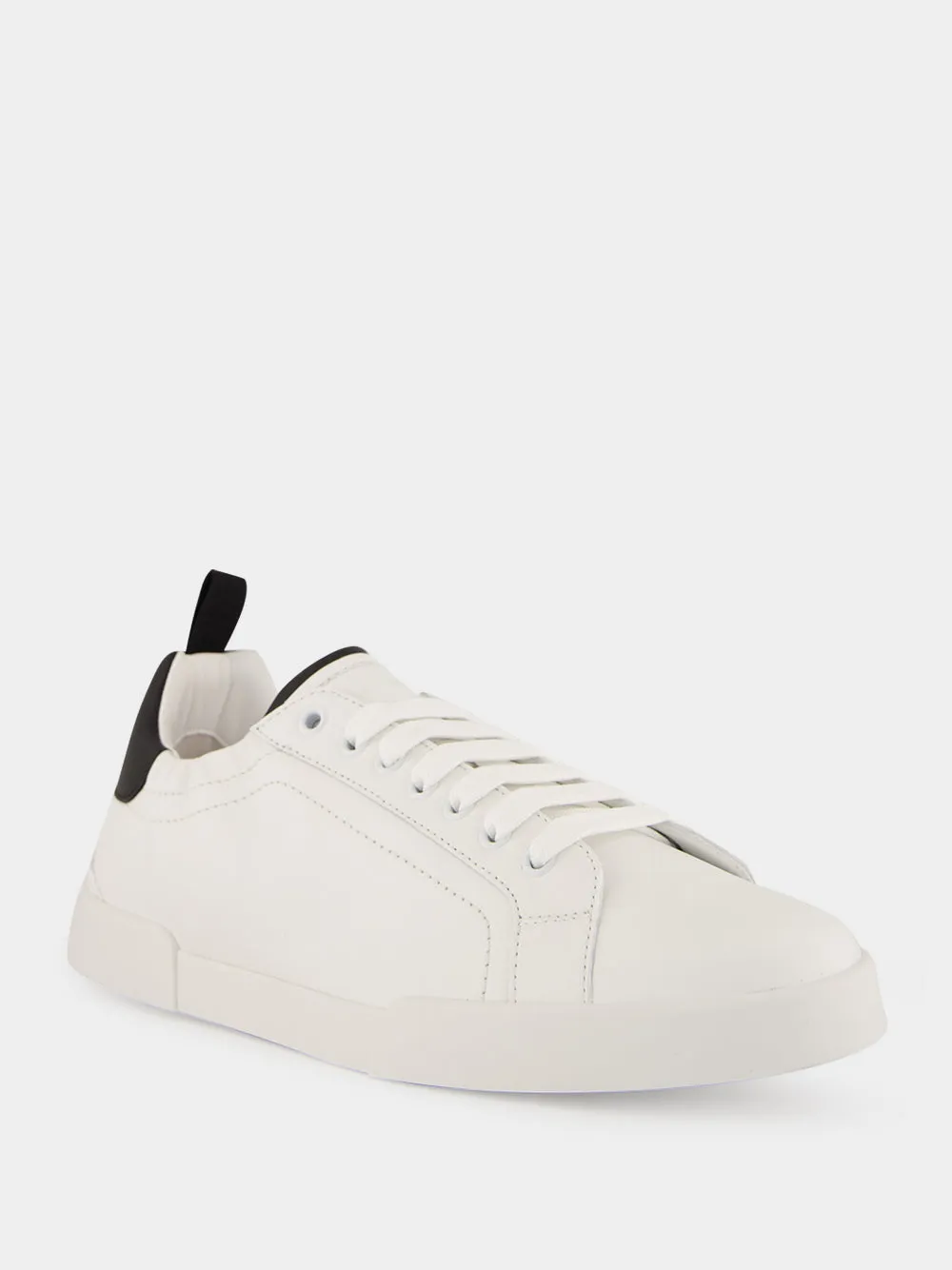 White and Black Portofino Calfskin Sneakers sold by Fashion Clinic product image thumbnail 2