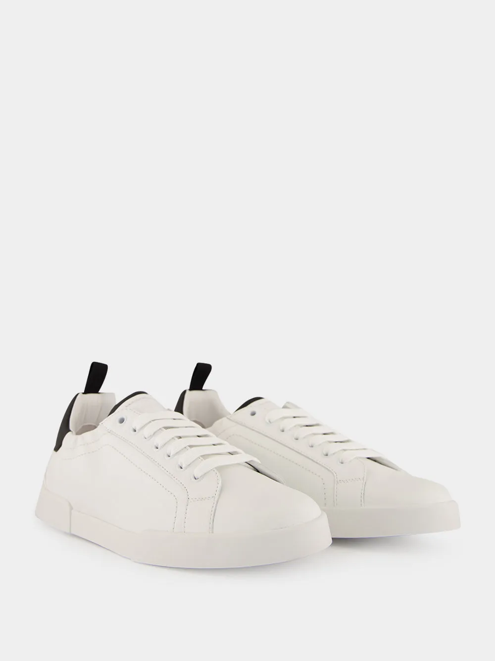 White and Black Portofino Calfskin Sneakers sold by Fashion Clinic product image thumbnail 3