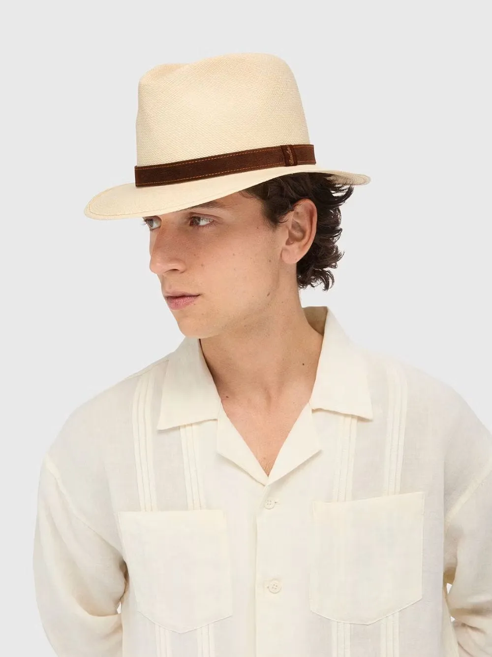 Natural and Brown Country Panama Quito Hat sold by Fashion Clinic
