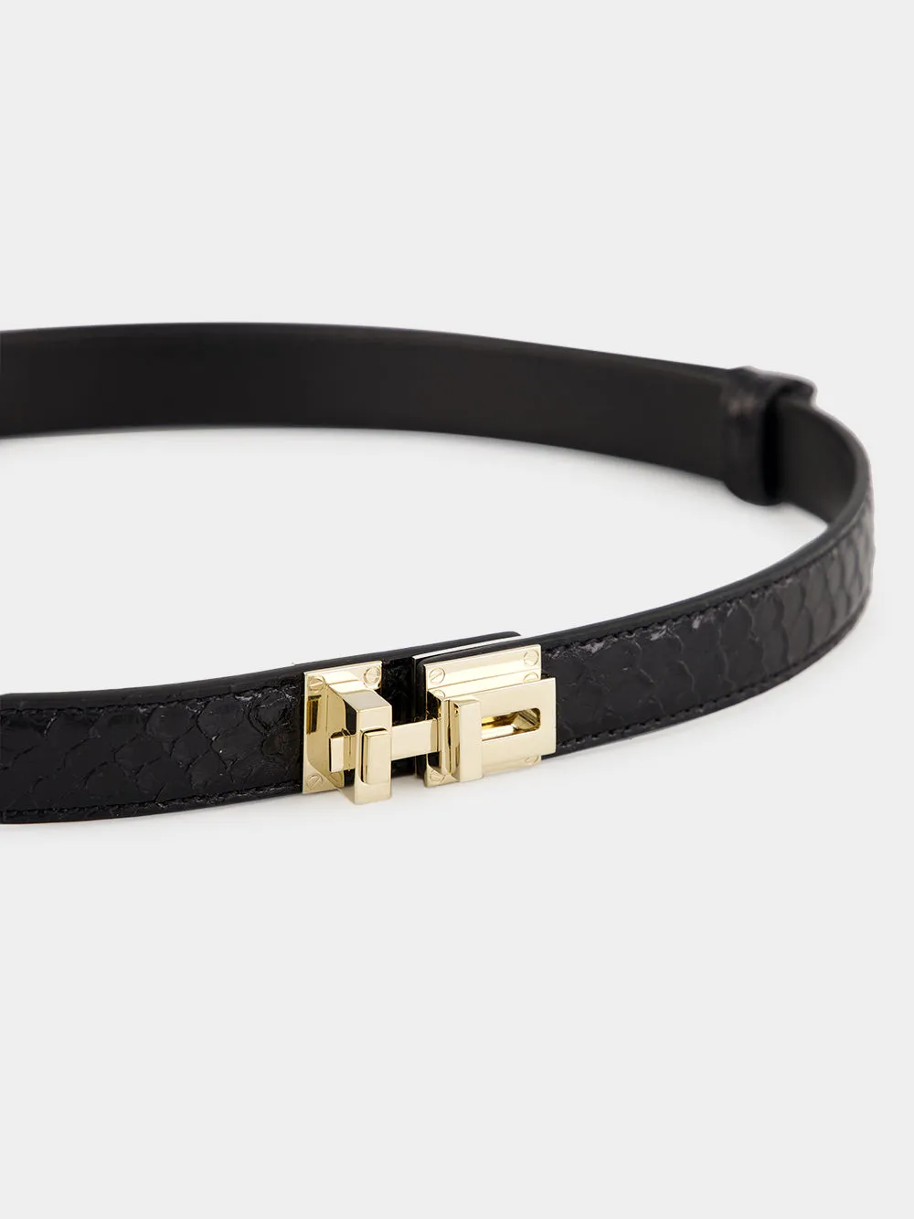 Black Braided Leather T Latch Belt sold by Fashion Clinic product image thumbnail 3