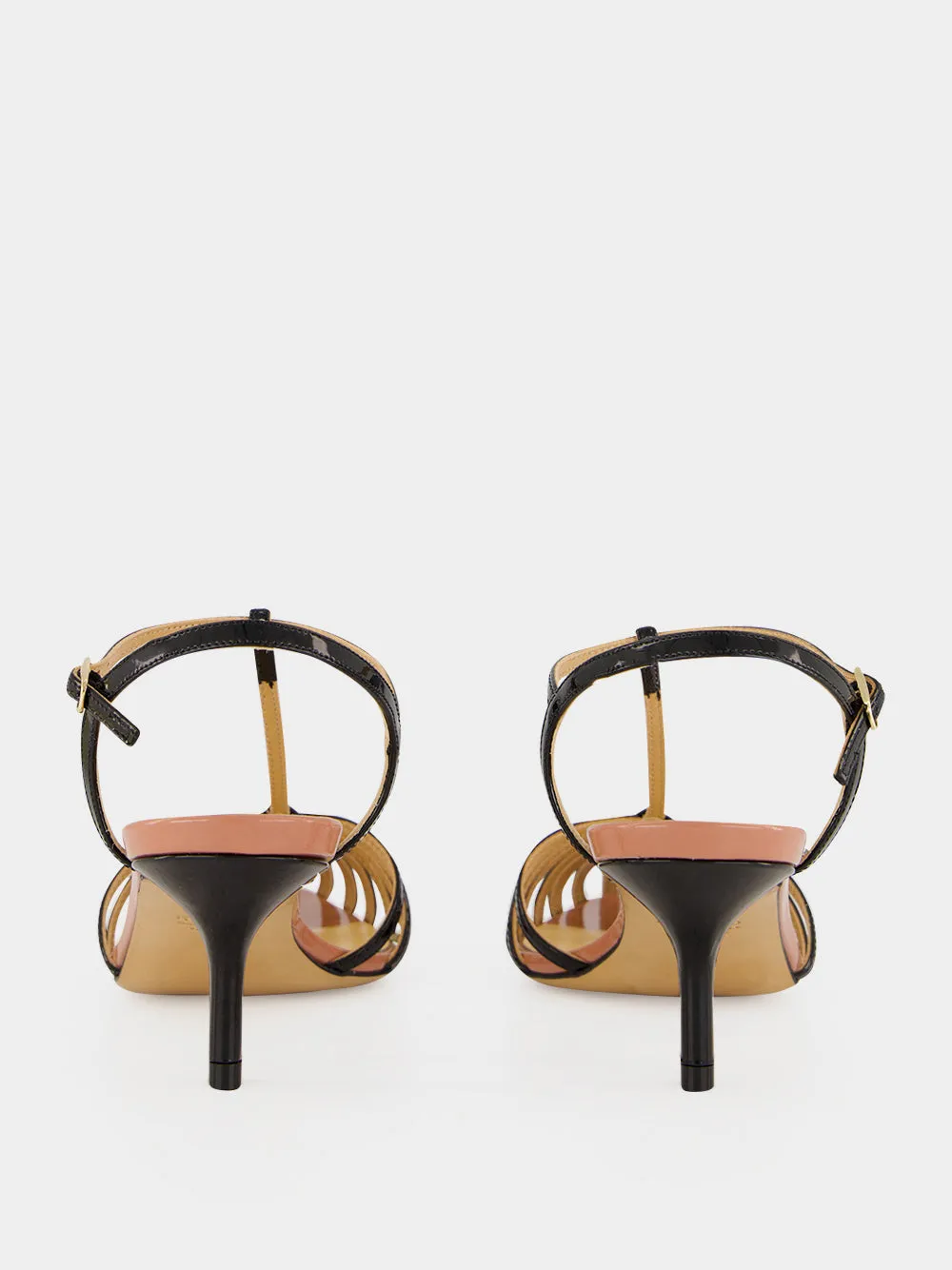 Black Patent Leather Cage Sandals sold by Fashion Clinic product image thumbnail 5