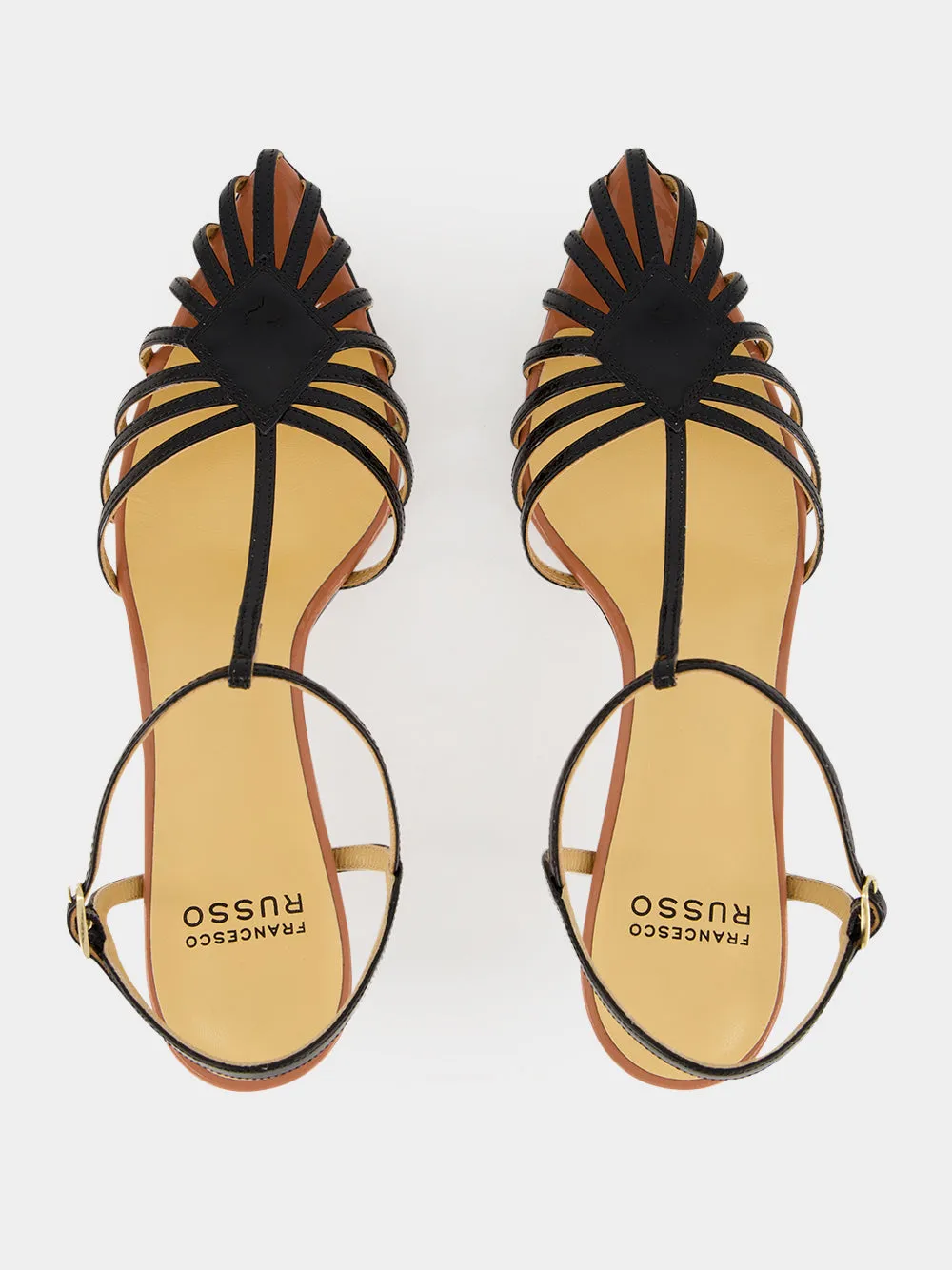 Black Patent Leather Cage Sandals sold by Fashion Clinic product image thumbnail 4