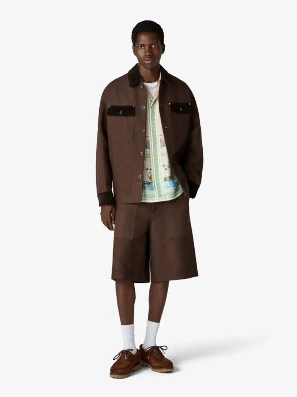 Dark Brown Workwear Safari Jacket made by Casablanca
