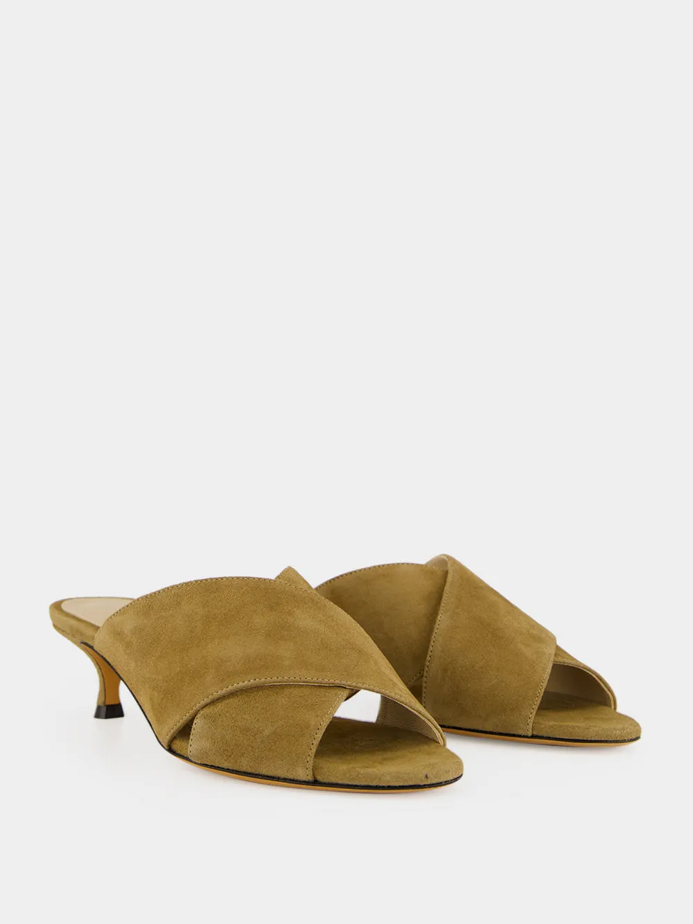 Taupe Suede Luca Kitten Mules sold by Fashion Clinic product image thumbnail 3