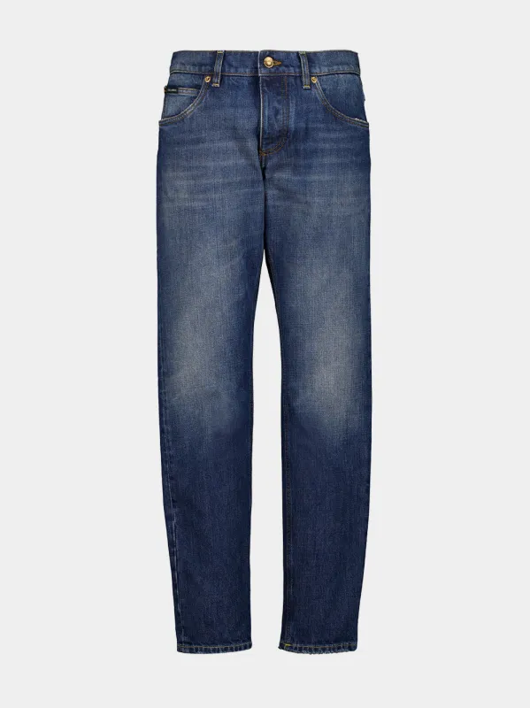 Blue Regular Fit Cotton Jeans made by Dolce & Gabanna