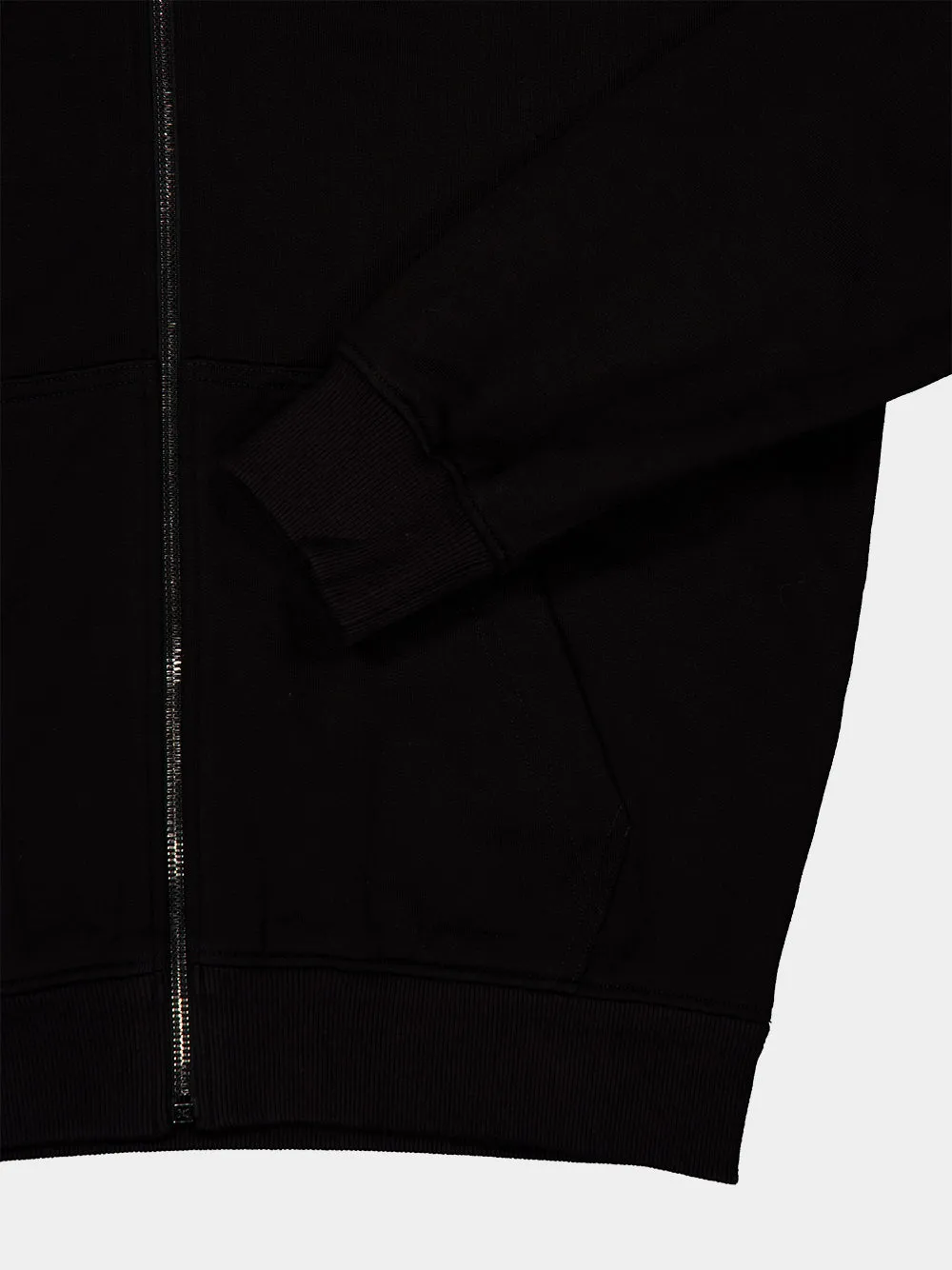 Black Cotton Zip-Up Hooded Sweatshirt sold by Fashion Clinic product image thumbnail 4