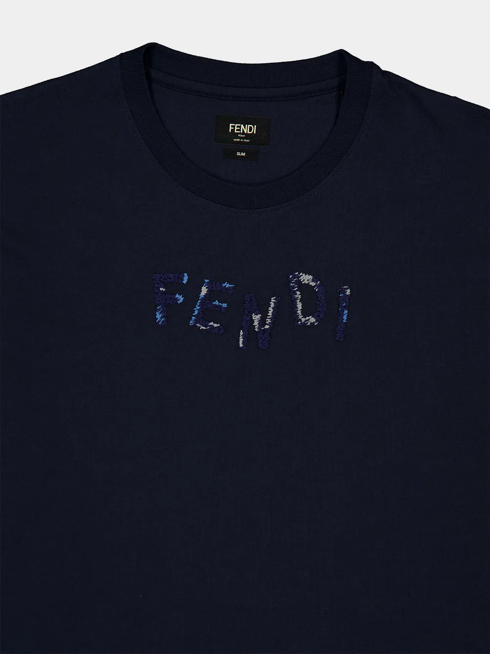 Dark Blue Cotton Logo T-Shirt sold by Fashion Clinic product image thumbnail 3