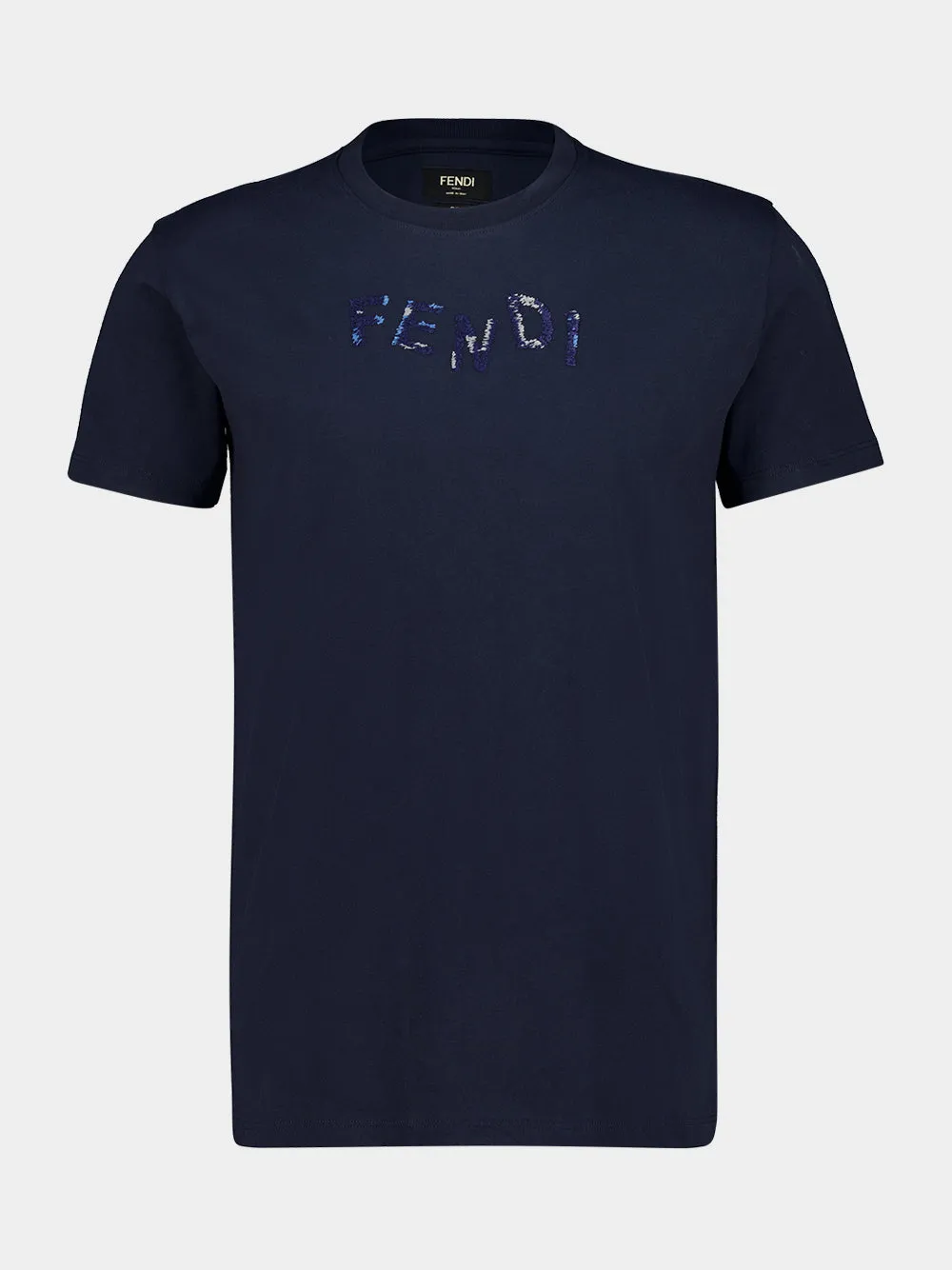 Dark Blue Cotton Logo T-Shirt sold by Fashion Clinic