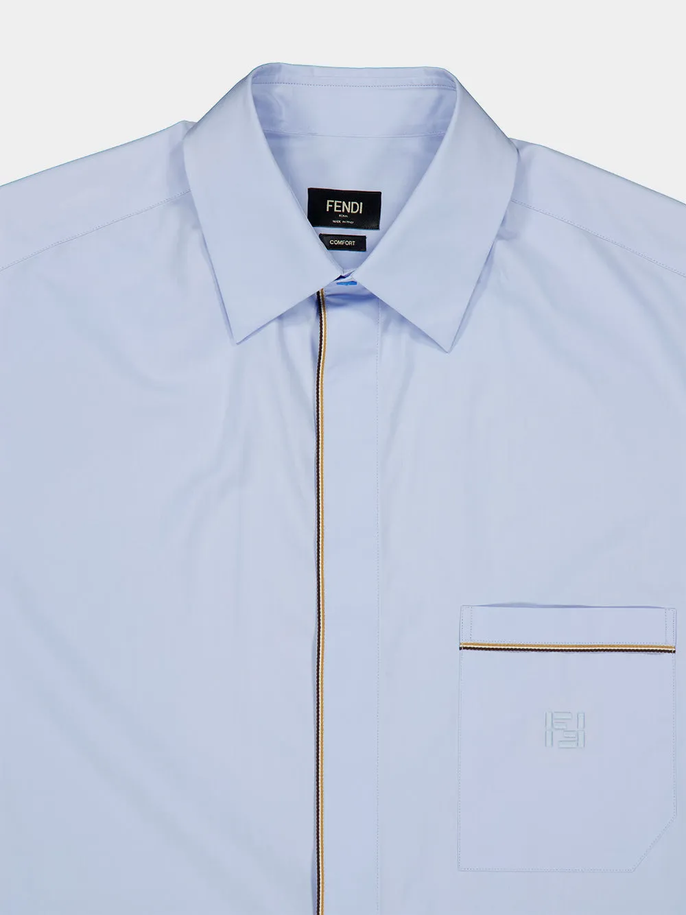 Light Blue Cotton Oxford Shirt sold by Fashion Clinic product image thumbnail 3