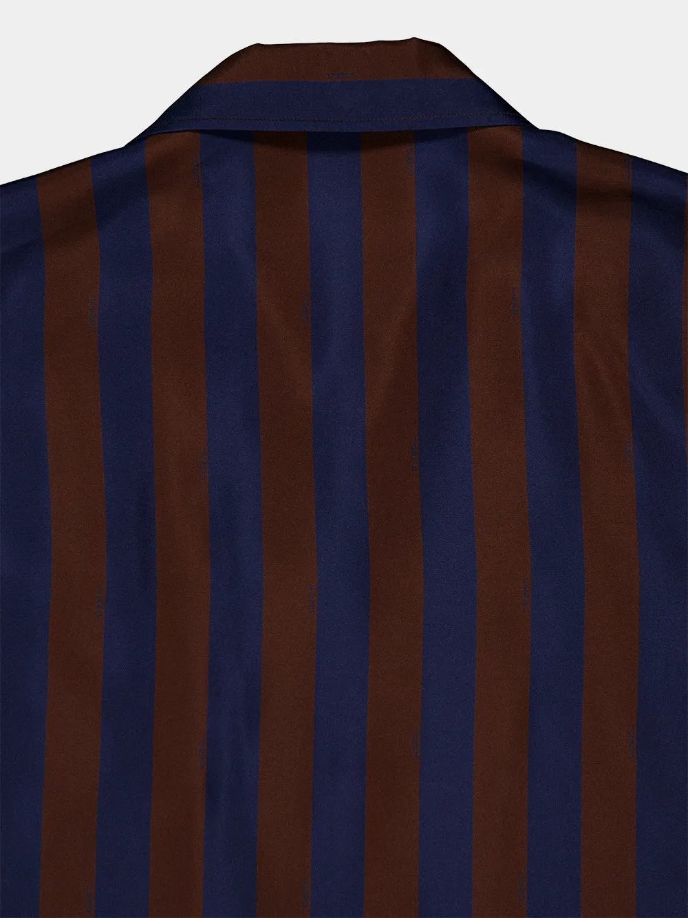 Brown and Navy Blue Pequin Silk Shirt sold by Fashion Clinic product image thumbnail 4
