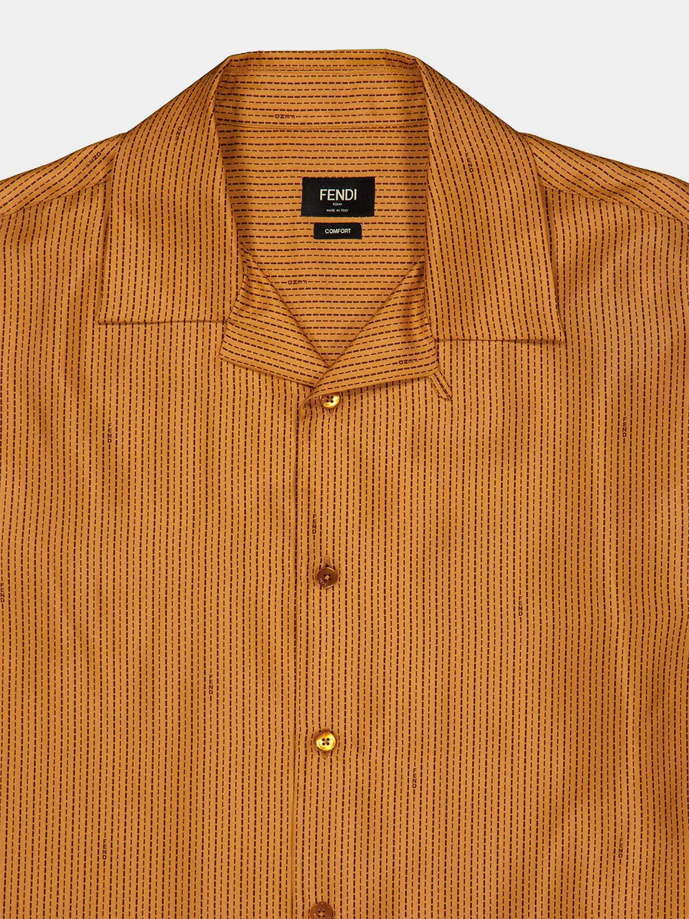 Orange Silk Bowling Collar Shirt sold by Fashion Clinic product image thumbnail 3