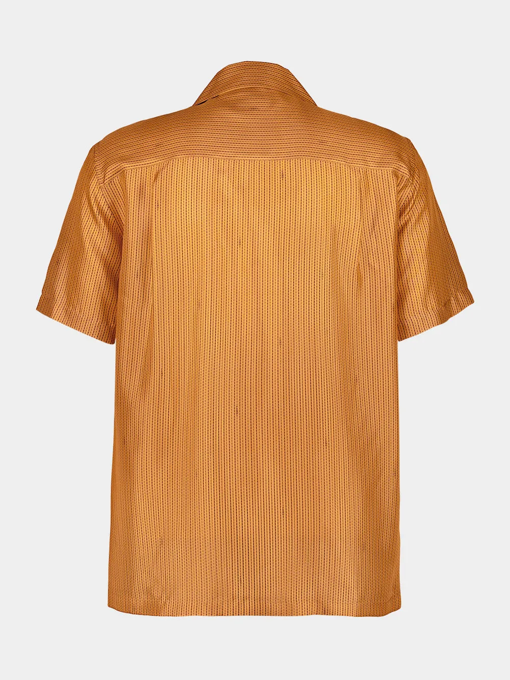 Orange Silk Bowling Collar Shirt sold by Fashion Clinic product image thumbnail 2